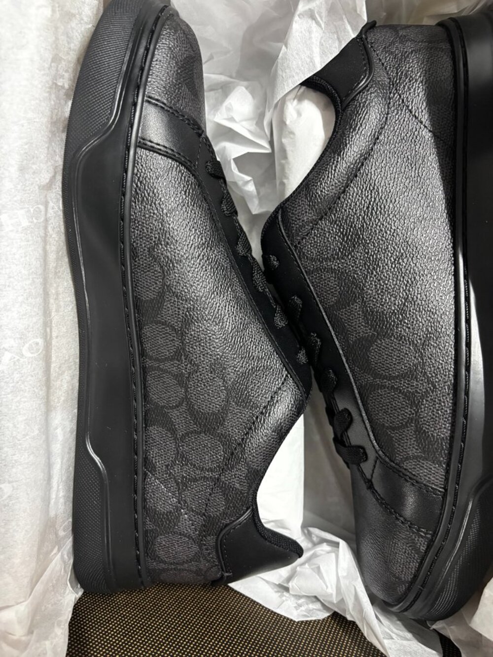 Coach High Line Signature Sneakers Men’s 10.5 Graphite Black CCN62